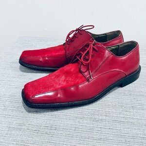 MARCO VICCI  Red Leather Lace Up Men’s Size 10,5 M Dress Shoe